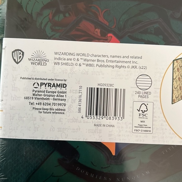 Harry Potter wizarding work slithering green notebook journal with pencil new - Picture 6 of 11